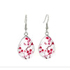 Silvertone Patterned Teardrop Drop Earrings