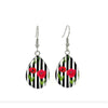 Silvertone Patterned Teardrop Drop Earrings