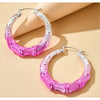 Silvertone Pink Ombre Hoop Earrings