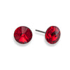 Silvertone Round Stud Earrings with Swarovski Crystal