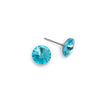 Silvertone Round Stud Earrings with Swarovski Crystal