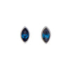 Silvertone Sapphire Blue Swarovski Crystals Marquis Stud Earrings