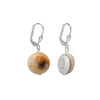 Silvertone Shell Leverback Earrings