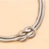 Silvertone Slip-knot Herringbone Chain Necklace - White