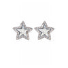 Silvertone Star Stud Crystal Earrings