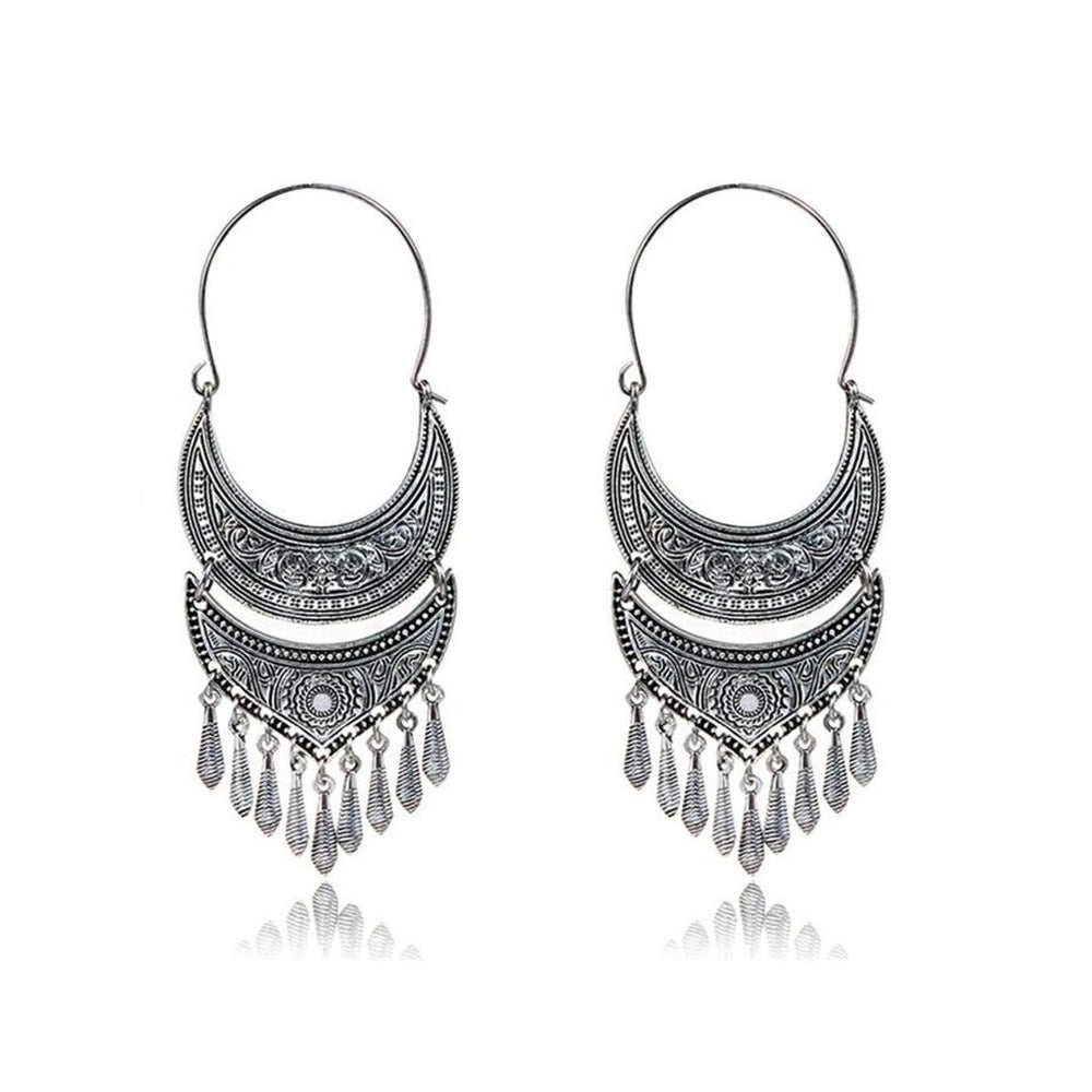 Silvertone Statement Chandelier Earrings