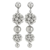 Silvertone Statement Clustered Ball Drop Earrings