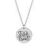 Silvertone Trick Or Treat Halloween Pendant Necklace - White