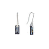 Silvertone & Rectangular Crystal Drop Earrings with Queen Baguette Swarovski Crystals