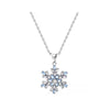 Silvertone snowflake pendant with Clear and blue CZ - White