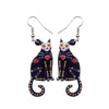 Skeleton Cat Drop Earrings