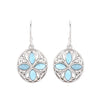 Sky Blue Larimar & Sterling Silver Clover Drop Earrings