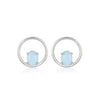 Sky Blue Larimar & Sterling Silver Cutout Stud Earrings