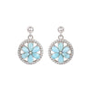 Sky Blue Larimar & Sterling Silver Floral Drop Earrings