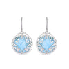 Sky Blue Larimar & Sterling Silver Lace-Encased Drop Earrings