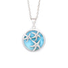 Sky Blue Larimar & Sterling Silver Starfish Pendant Necklace - White