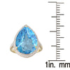 Sky Blue Topaz 18k Gold-Plated Teardrop Solitaire Ring