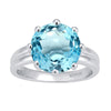 Sky Blue Topaz Sterling Silver Round-Cut Solitaire Ring