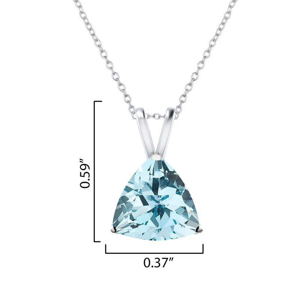 Sky Blue Topaz Sterling Silver Trillion Pendant Necklace