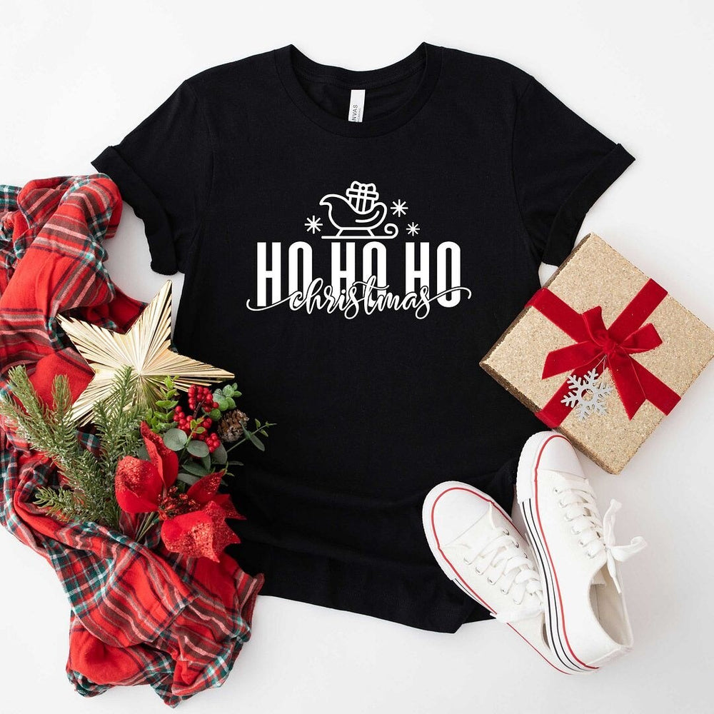 Sleigh Ho Ho Ho Short Sleeve Crewnneck Tee