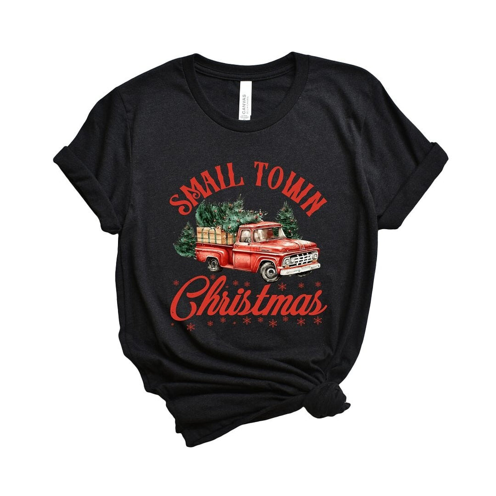 Small Town Christmas Truck Short Sleeve Tee