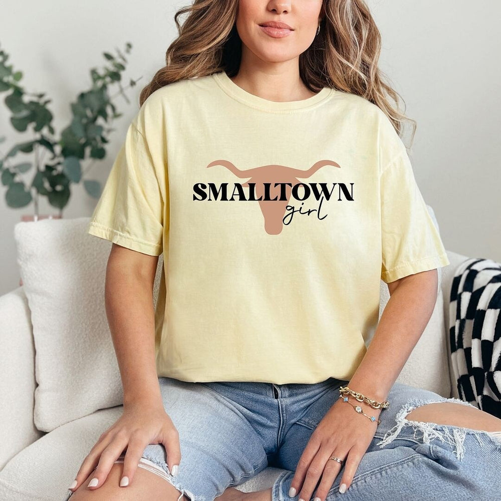 Small Town Girl Bull Garment Dyed Tee