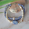 Sodalite Cultured Pearl & Crystals Multi Strand Bracelet