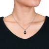 Sofia B. 11-12mm Black Tahitian Pearl Oval Link Drop Necklace Sterling Silver - 18 in