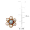 Sofia B. 3-4mm Pink Gray Cultured Freshwater Pearl Flower Design Stud Earrings Sterling Silver