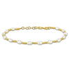 Sofia B. 3.5-5mm Cultured Freshwater Pearl Bead Station Bracelet in Yellow Silver