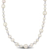 Sofia B. 5-10mm Cultured Freshwater Pearl Necklace with 3mm Sterling Silver Beads - 18+2 in.