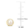 Sofia B. 6-6.5mm Cultured Freshwater Pearl Halo Stud Earrings 10k Yellow Gold