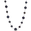 Sofia B. 6.5-8.5mm Black Cultured Freshwater Pearl Station Necklace Sterling Silver