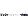 Sofia B. 7-7.5mm Black Cultured Freshwater Pearl Double Layered Chain Necklace Sterling Silver