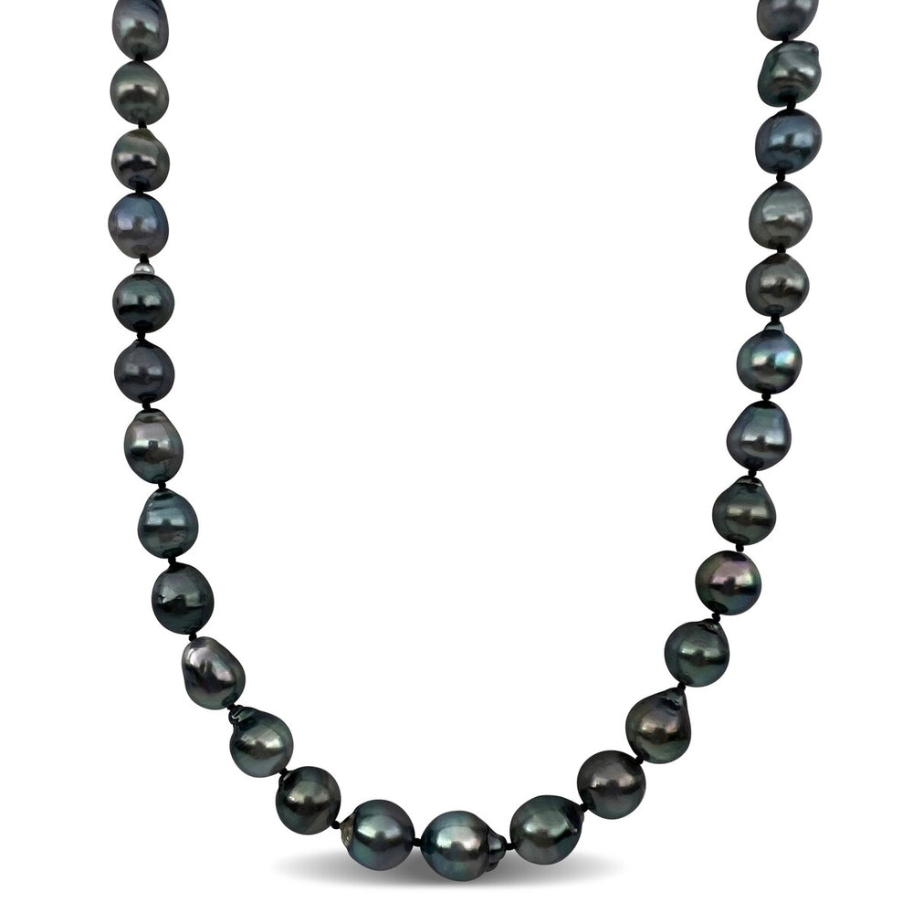 Sofia B. 8-10mm Black Cultured Tahitian Pearl Necklace Sterling Silver Clasp - 18 in