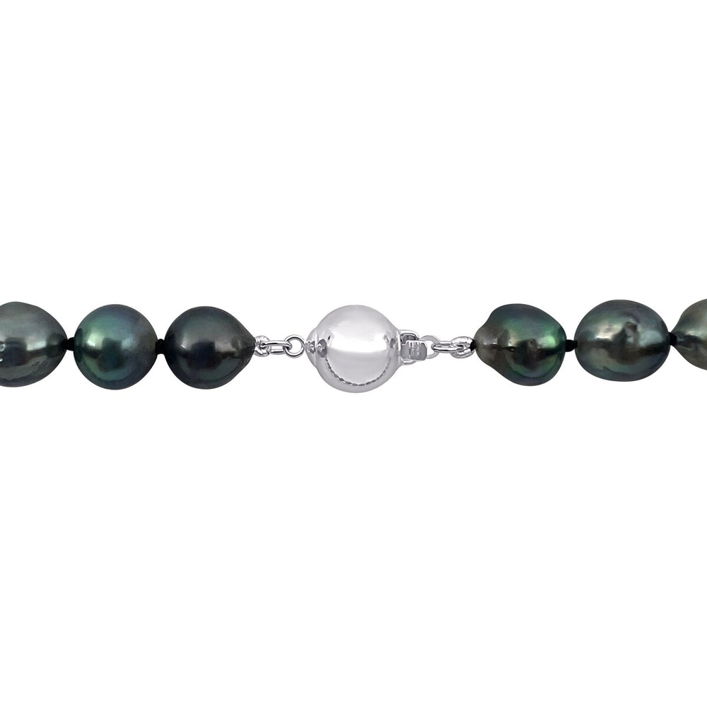 Sofia B. 8-10mm Black Cultured Tahitian Pearl Necklace Sterling Silver Clasp - 18 in