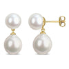 Sofia B. 8-11mm Cultured Freshwater Pearl Drop Earrings 10K Yellow Gold