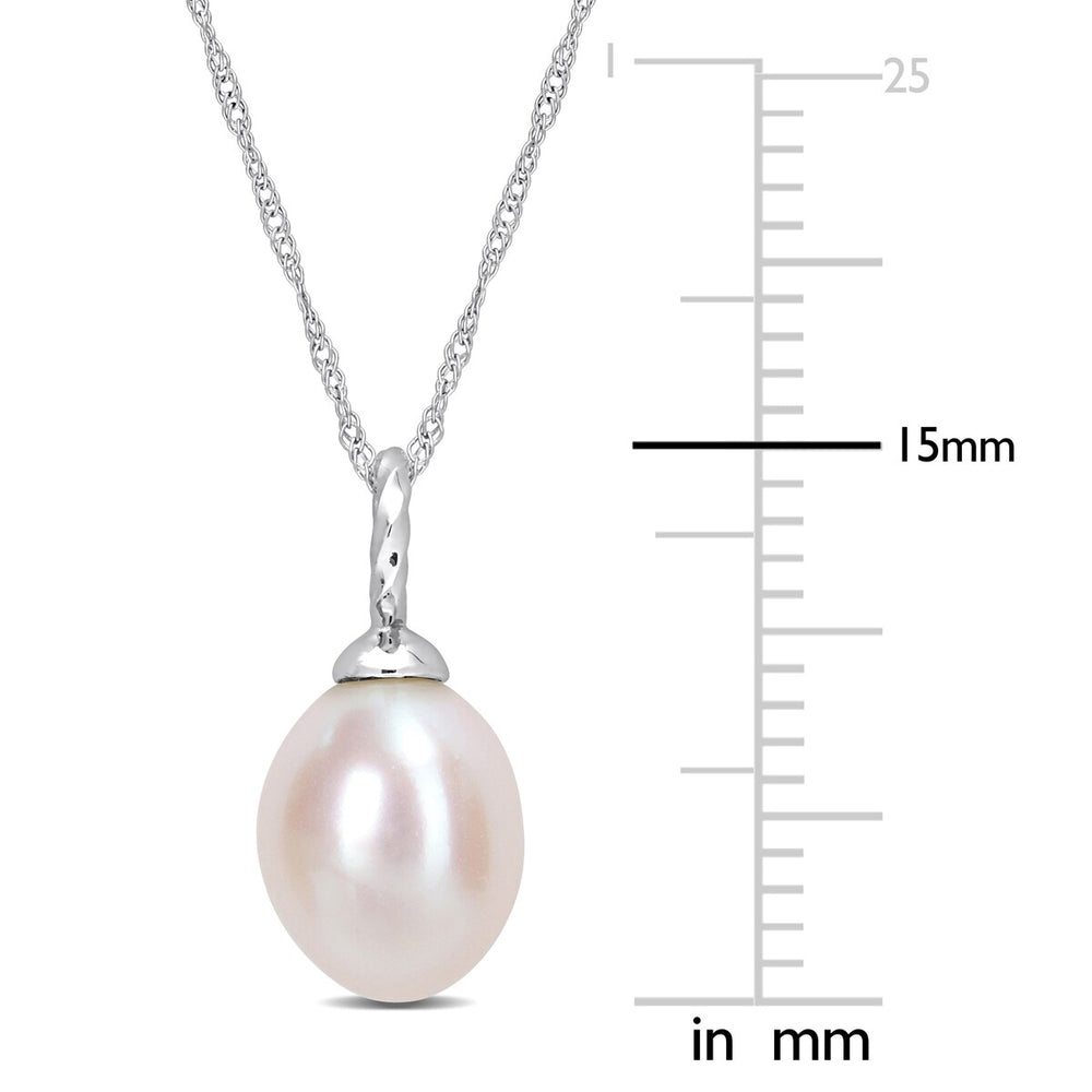 Sofia B. 8-8.5mm Cultured Freshwater Pearl Drop Necklace 10k White Gold