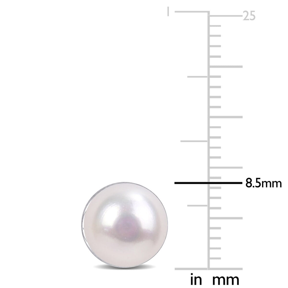 Sofia B. 8-8.5mm Cultured White Freshwater Pearl Stud Earrings 10k White Gold