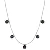 Sofia B. 8-9mm Black Tahitian Cultured Pearl Station Chain Necklace Sterling Silver