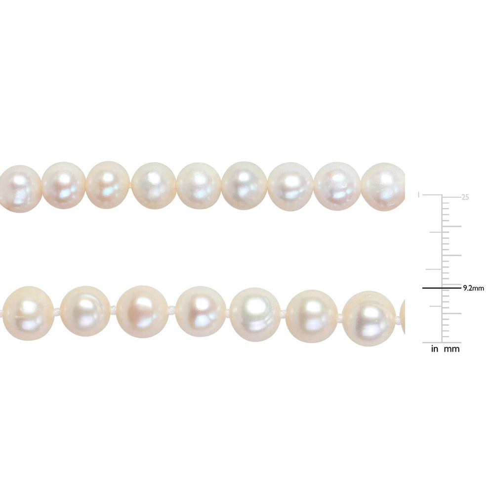 Sofia B. 8-9mm Cultured Freshwater Pearl Necklace and Elastic Bracelet Set Goldtone Clasp