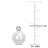 Sofia B. 8mm Cultured Freshwater Pearl and Diamond Accent Stud Earrings Sterling Silver