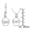 Sofia B. Cultured Freshwater Pearl 1/10ct TW Diamond Hook Earrings Necklace Set Sterling Silver