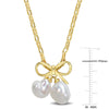 Sofia B. Cultured Freshwater Pearl Bow Necklace Yellow Silver