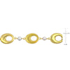 Sofia B. Cultured Freshwater Pearl Oval Disc Station Necklace Bracelet Set Yellow Silver