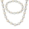 Sofia B. Cultured Freshwater Pearl Strand Necklace Double Rondelle Bracelet Set Sterling Silver