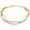 Sofia B. Cultured Freshwater Rectangular Pearl Double Row Bracelet with Curb Chain in Yellow Silver