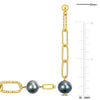 Sofia B. Grey Pearl Oval Link Earrings Chain Bar Necklace Jewelry Set Yellow Silver