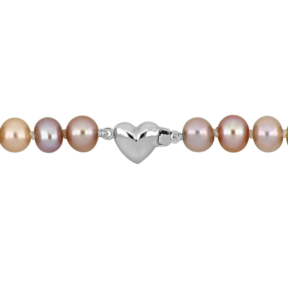 Sofia B. Multi-Color Pink Cultured Freshwater Pearl Bracelet with in Sterling Silver Heart Clasp