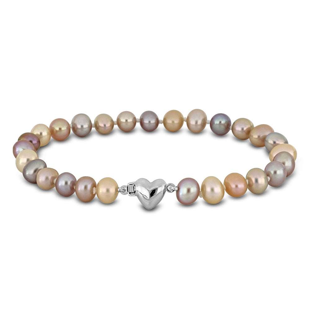 Sofia B. Multi-Color Pink Cultured Freshwater Pearl Bracelet with in Sterling Silver Heart Clasp